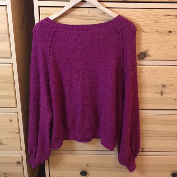 Free People Found My Friend Boucle Knit Oversized Sweater Purple Size XS - Picture 7 of 7